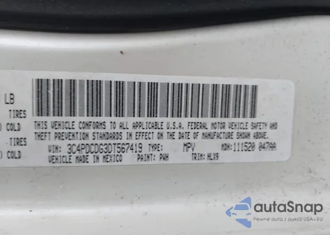 2013 Dodge Journey Crew из США, поврежденный, VIN 3C4PDCDG3DT567419